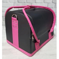 Кейс для мастера ADH-068 чорний матовий з рожевими ручками