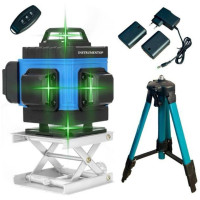 Професійний лазерний рівень 4D Instrumentop 16 ліній зелений 360, самовирівнювальний  точність і комфорт для будівництва та ремонту