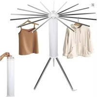 Складана сушарка для білизни AeroDry FlexiTower Pro 360  мобільна тринога-трансформер для дому, балкона та дачі, компактна металева сушарка з обертанням на 360 і багаторівневою системою сушіння