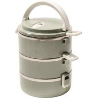 Трисекційний ланч бокс 1500 мл з нержавіючої сталі для школи, офісу, пікніка