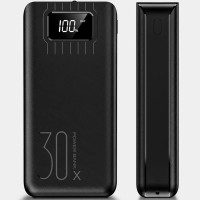 Універсальний повербанк Power Bank 30000 mAh з LED-дисплеєм зовнішній акумулятор для телефону та планшету
