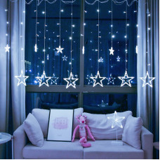 Магічна гірлянда "Зорі" LED 12 зірок - ідеальна прикраса для зимових свят