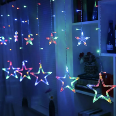 Сяйво Зимових Ночей: Гірлянда 'Зорі' LED з 12 зірок у міксі кольорів