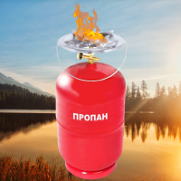 Газовий балон 12 л з пальником (21 см, червоний) – Надійність і зручність для вашого відпочинку та дому