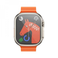 Смарт-годинник Hoco Y12 Ultra Titanium Gold Call Version спортивний розумний годинник із дзвінками, датчиками здоров’я та фітнес-режимами