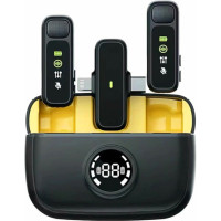 Wiwu Wi-WM003  універсальний бездротовий петличний мікрофон із подвійним приймачем USB-C  Lightning, шумозаглушенням, дальністю роботи 20 м