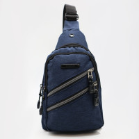 Міська чоловіча нагрудна сумка 9056 – компактна сумка через плече з міцної тканини для прогулянок, подорожей і щоденного використання