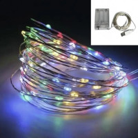 Світлодіодна гірлянда-нитка  Роса  20 м, 200 LED, живлення від батарейок та USB  універсальна довга святкова ілюмінація для дому, ялинки та зовнішнього декору