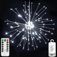 Новорічна світлодіодна гірлянда-штора  Салют  MA415white, 120 LED, мідний дріт, на батарейках  декоративна прикраса для дому, ялинки та свят