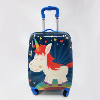 Дитячий чемодан A-3 на колесах із пластиковим корпусом, телескопічною ручкою та містким внутрішнім відділенням, яскравий і зручний для подорожей дітей