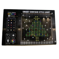 SMART гірлянда-штора SFK-07 2-2 м, 20 ниток  20 LED, RGB підсвітка, Bluetooth APP керування, USB живлення, музичний режим