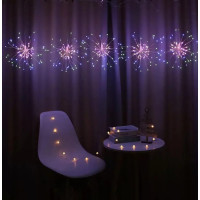 Новорічна світлодіодна гірлянда-штора XMAS  Фейєрверк 500 LED, мідний провід, 3,0 - 0,3 м, мультиколір , декоративне освітлення для дому та вулиці