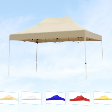 Елегантний бежевий розсувний намет з білим каркасом 2×3 м