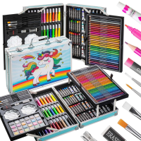 Набір для малювання в алюмінієвій валізці – 145 предметів Єдиноріг, синій